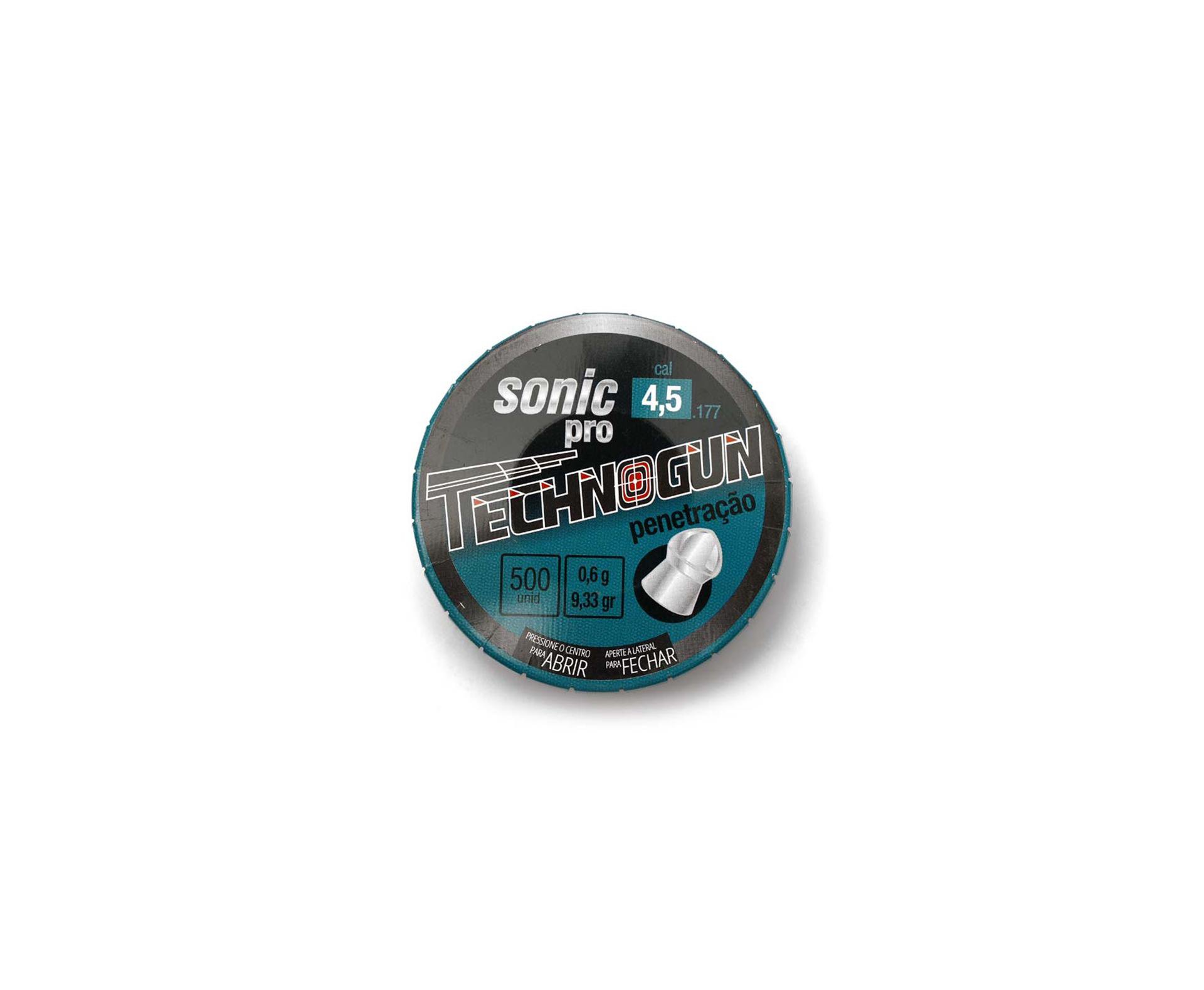 Chumbinho Sonic Pró - Calibre 4,5mm - Pote Com 500 Pcs - Technogun