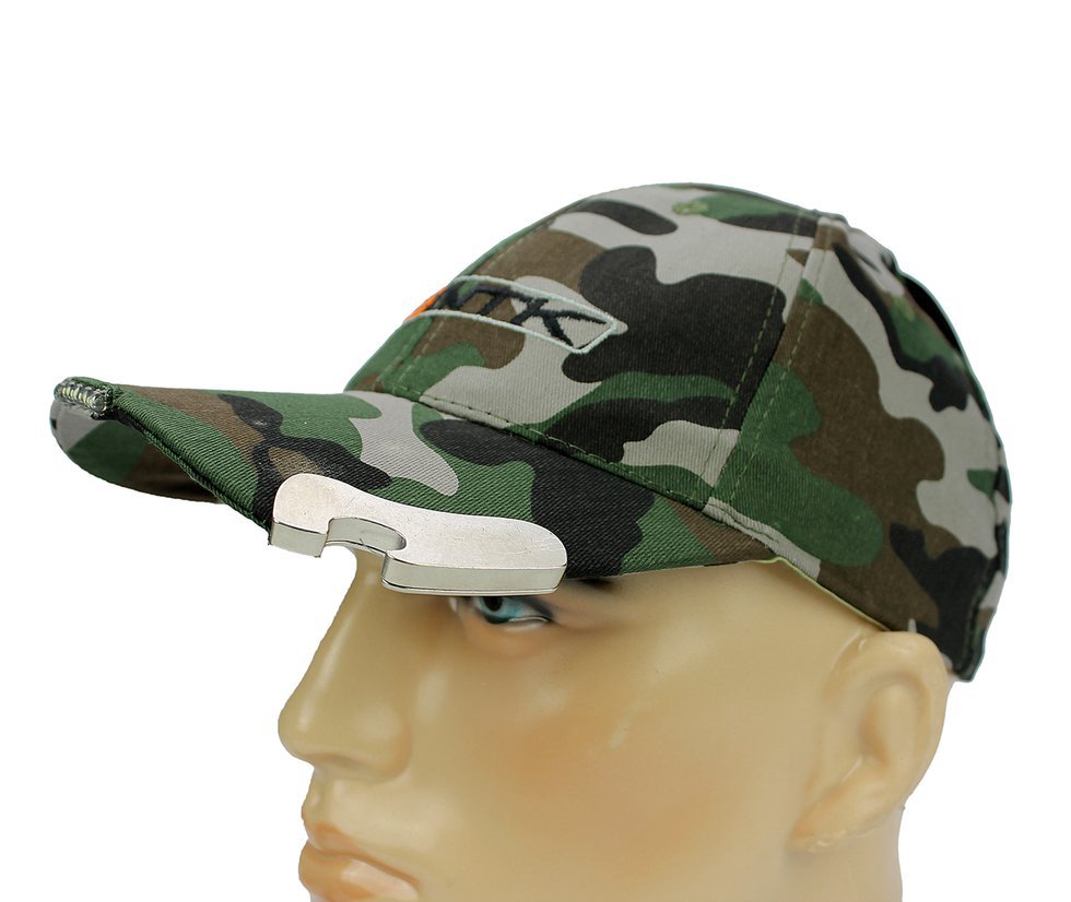 Boné Massa Com Lanterna 5 Leds E Abridor De Garrafa Camuflado - Nautika