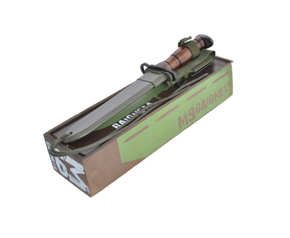 Faca Baioneta M9 Cabo Em Madeira Bainha Verde - Bravo