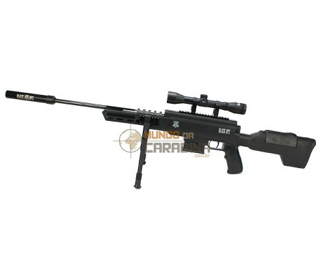 Carabina De Pressão Sniper Black Ops Cal 4,5mm Pistão Pneumático + Chumbinhos + Capa Almofadada - Rossi