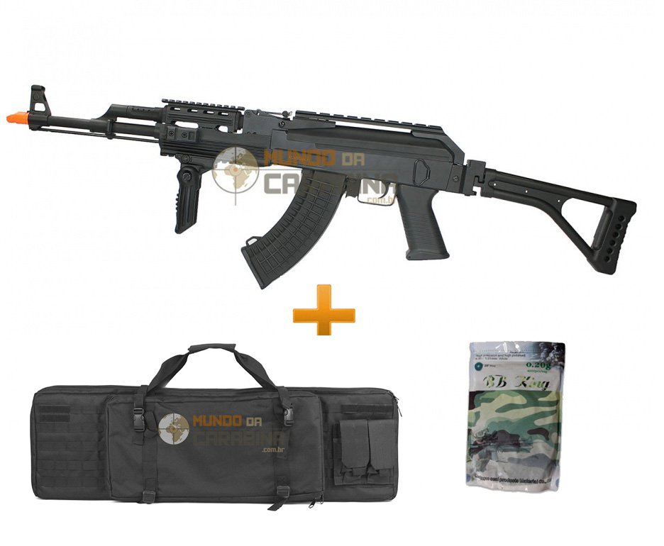 Rifle De Airsoft Ak47 Tactical Full Metal - Bivolt  + Esferas 0,20g Bb King + Case Especial - Cyma