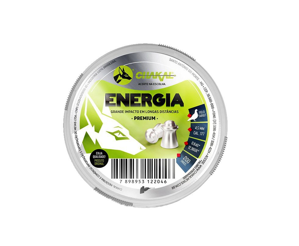 Chumbinho Energia Calibre 4,5 Mm - 200 Unidades - Chakal