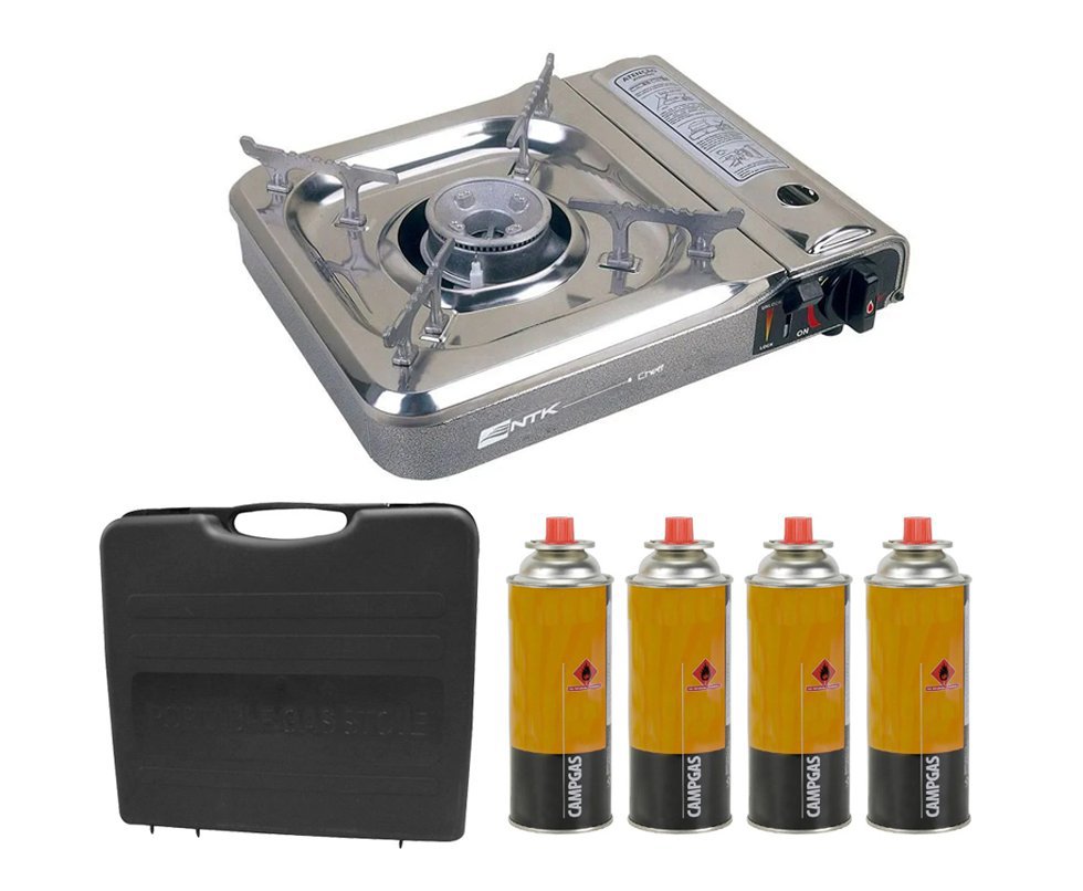 Fogareiro Inox Cheff Nautika + 04 Refil Gas - Nautika
