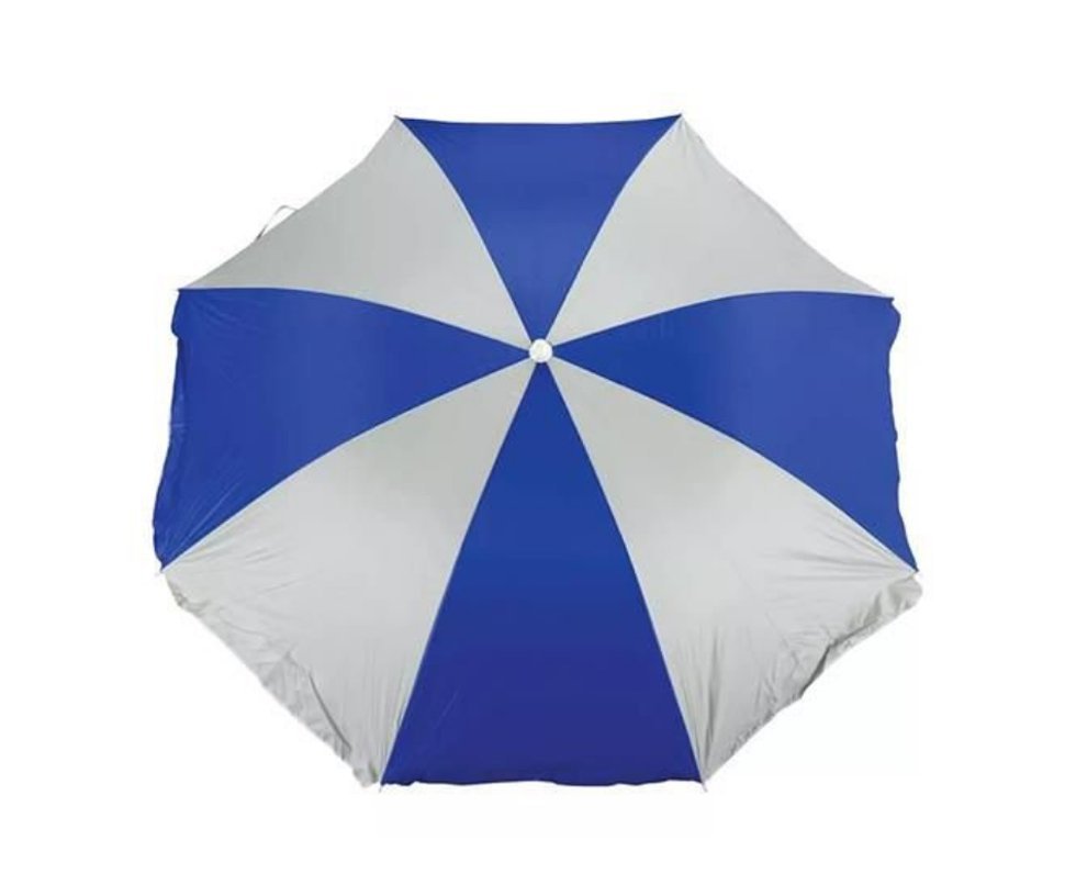 Guarda Sol 1,8m Com Silver Coating Azul Praia E Piscina Mor Fps 70