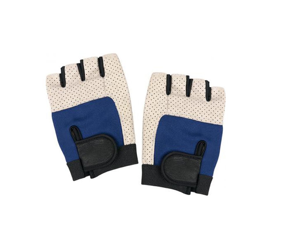 Luva Esportiva Em Couro Azul E Preto G - Mor