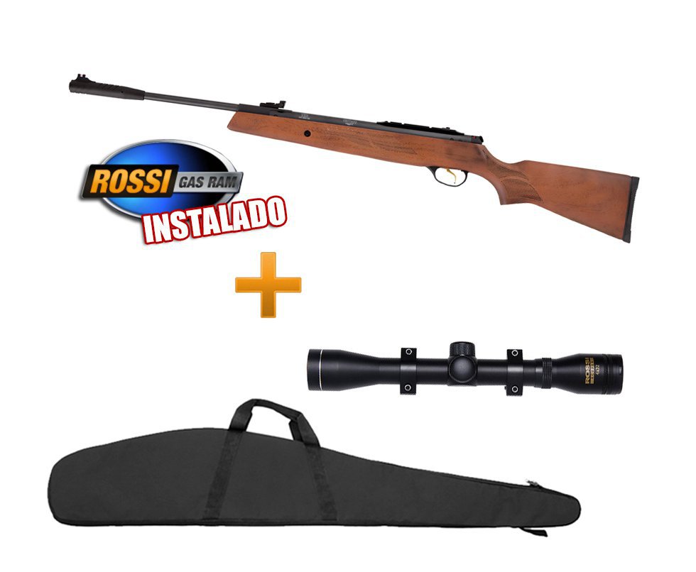 Carabina De Pressão Hatsan Ht 95 - 5,5 Mm - C/ Pistão Pneumático Rossi  + Luneta 4x32 + Capa 46" - Hatsan