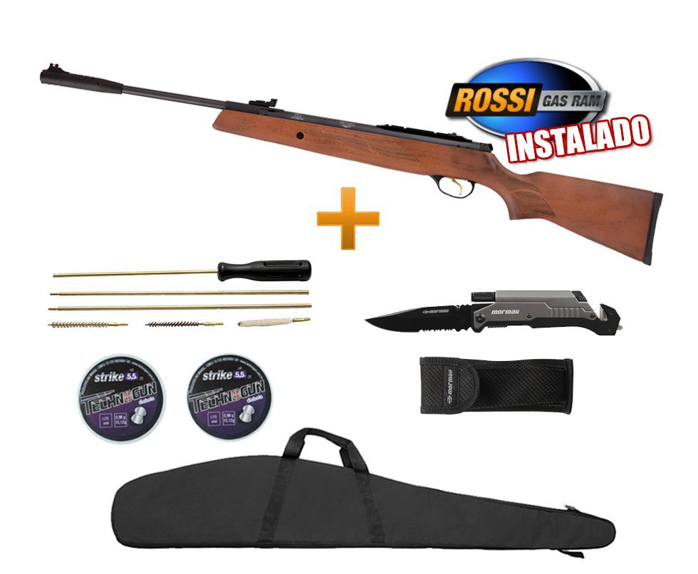 Carabina De Pressão Hatsan Ht 95 5,5mm Com Pistão Pneumático + Canivete + Kit Limpeza + Chumbinhos + Capa 46" - Hatsan