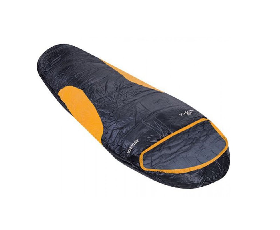 Saco De Dormir Nautika  Tipo Sarcófago Antartik -7ºc A +3ºc Preto E Laranja Ziper Right