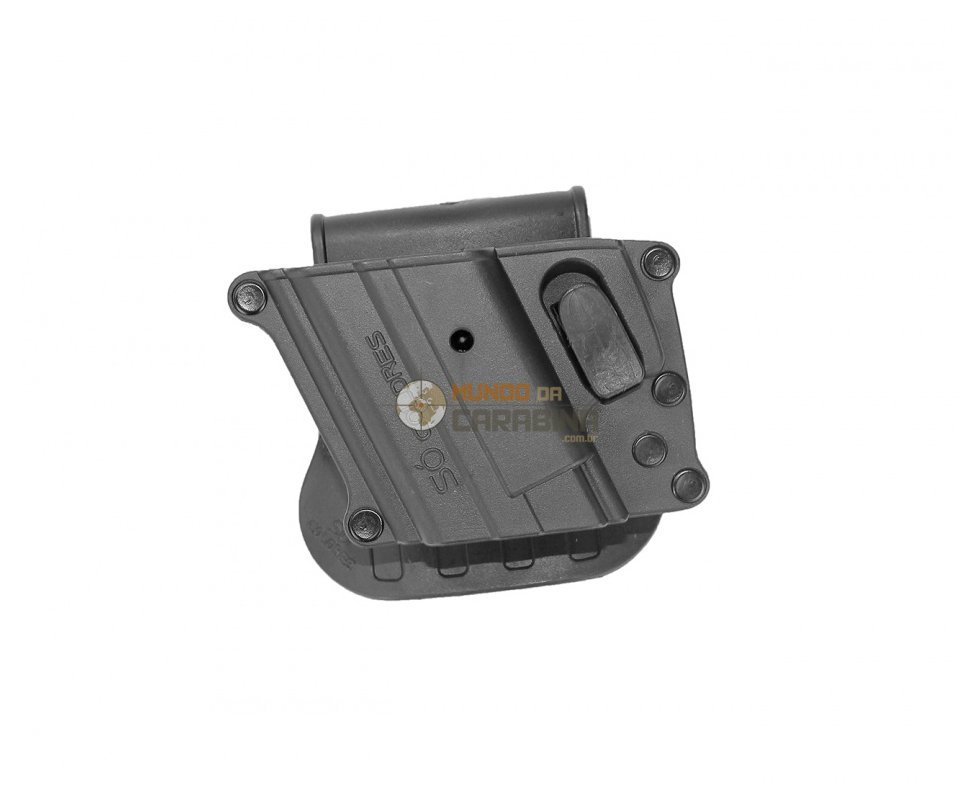 Coldre Para Pistola Universal Cintura Rotativo Com Trava - Canhoto So Coldres