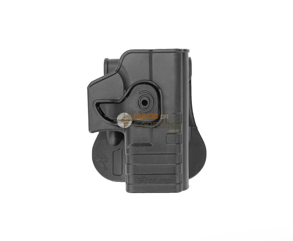 Coldre Cintura Em Polimero Para Pistola Glock Com Trava E Rotativo (destro) - So Coldres