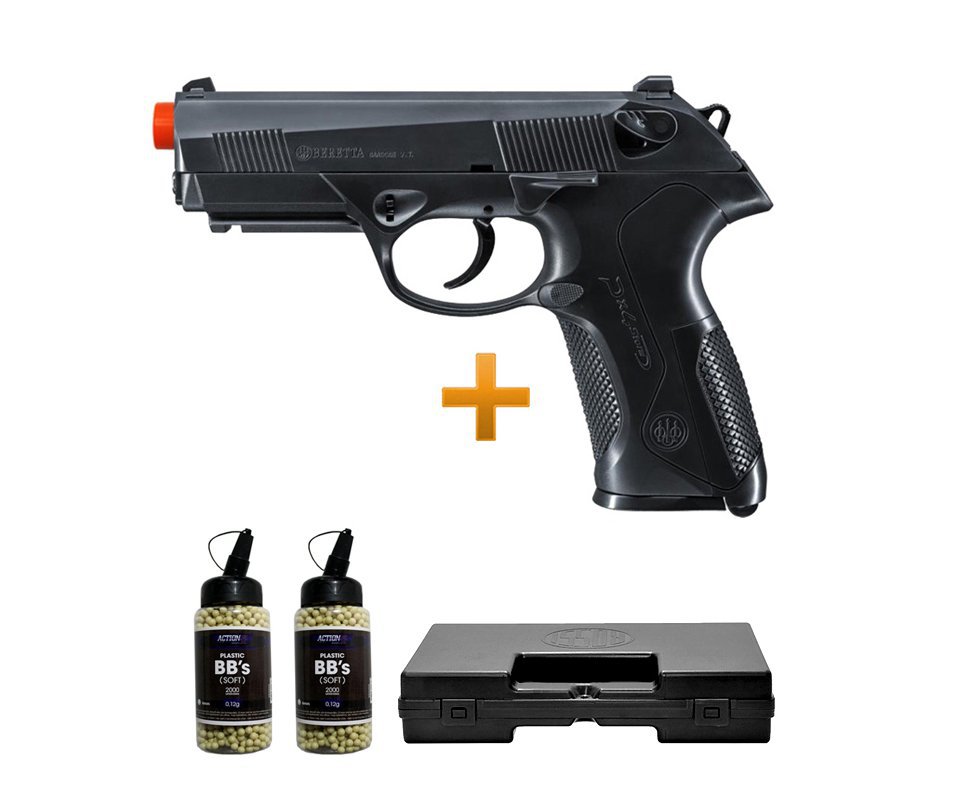 Pistola De Airsoft Beretta Px4 Storm Abs Cal 6,0 Mm + 4000 Esferas 0,12g + Case Deluxe - Umarex