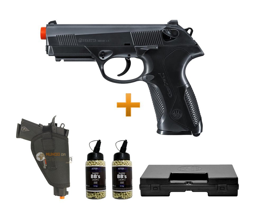Pistola De Airsoft Beretta Px4 Storm 6.0 + 4000 Esferas 0,12g + Coldre Cintura + Case Deluxe - Umarex