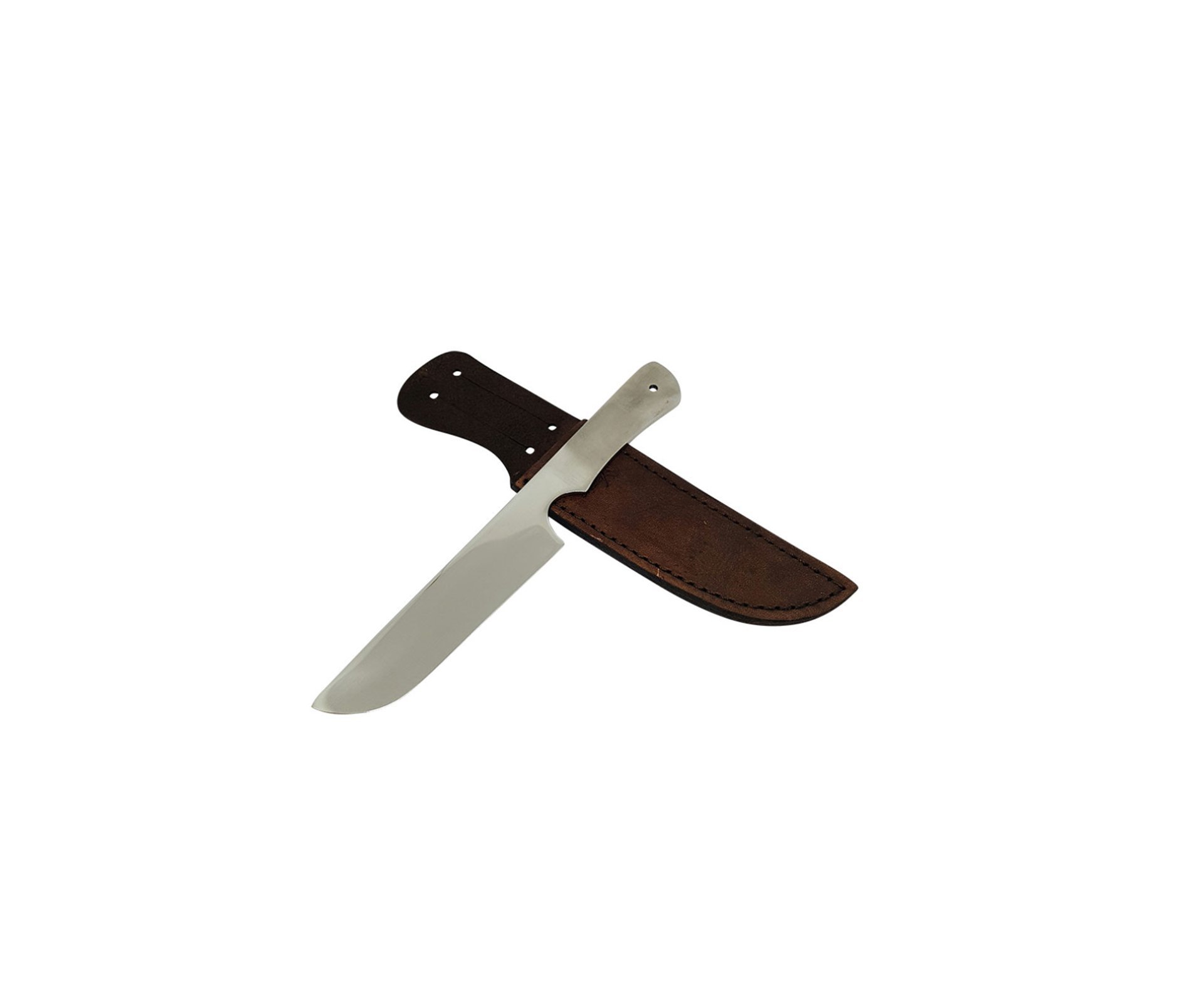 Faca Castradeira 5" + Bainha Couro - Aço Inox - Rodeio