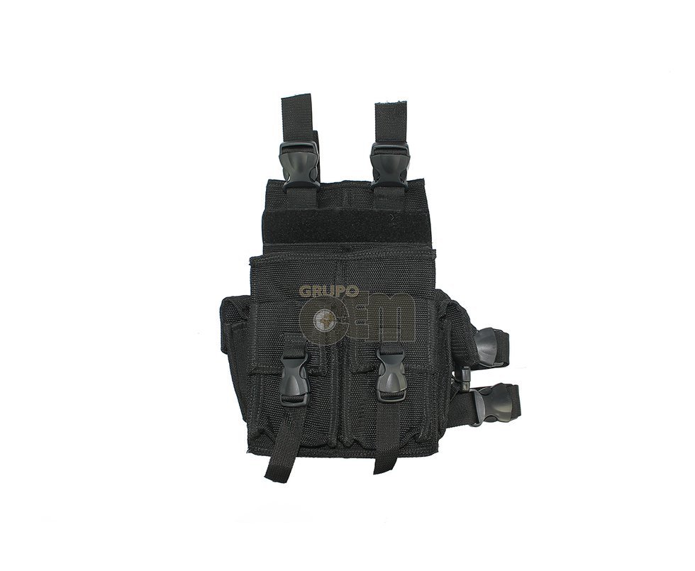 Bornal Mug Cadarço 4 Bolsos Preto