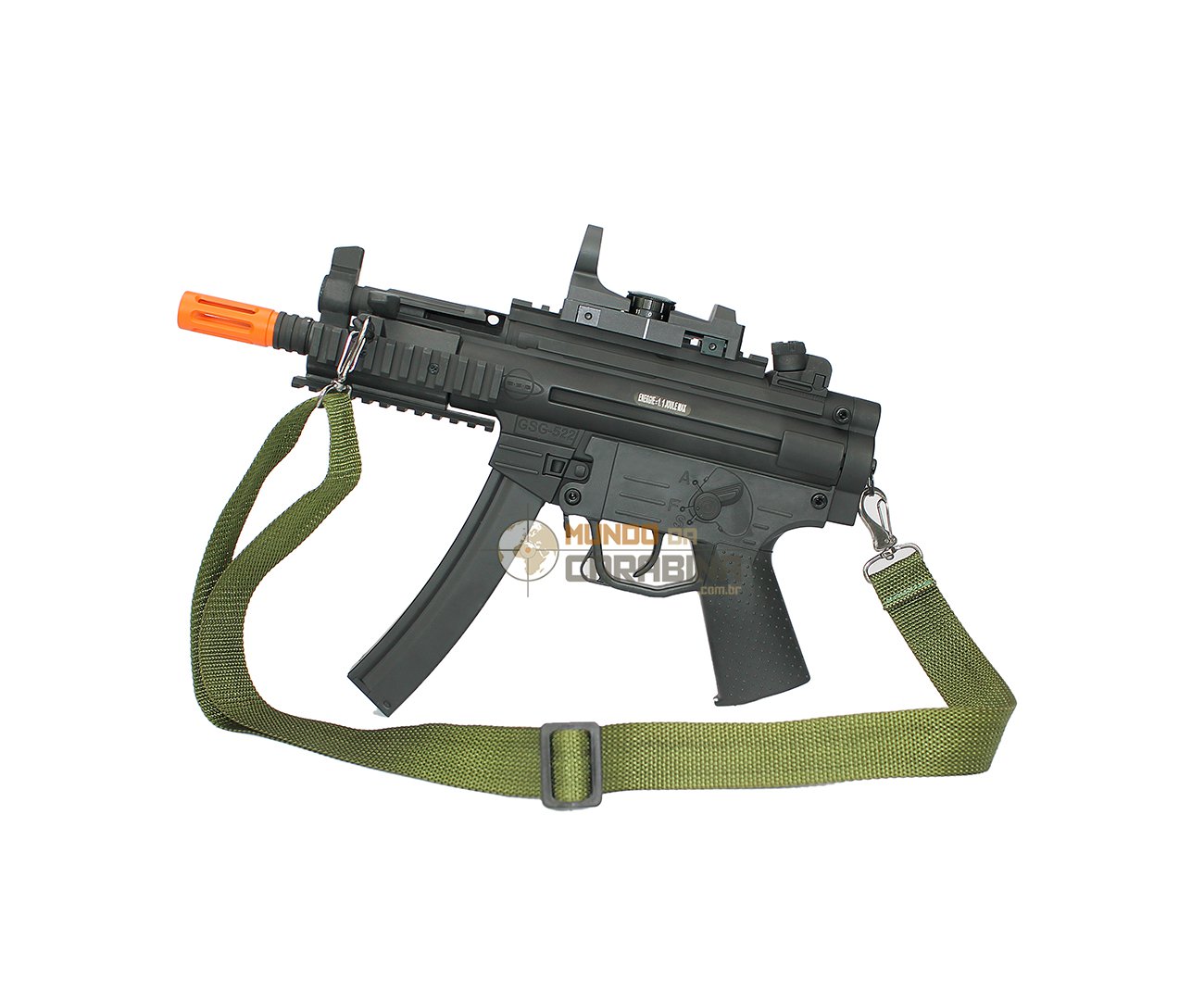 Rifle De Airsoft Gsg 522 Pk Full Metal + Red Dot Swiss Arms + Bandoleira - Cal. 6mm - Bivolt - Gsg
