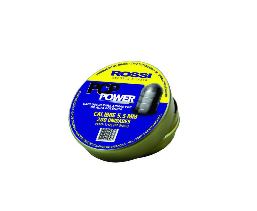 Chumbinho Rossi Pcp Power 5,5mm - Lata Com 200un - Rossi