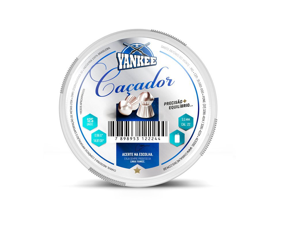 Chumbinho De Pressãoyankee Caçador 5,5mm - 125 Unidades - Chakal