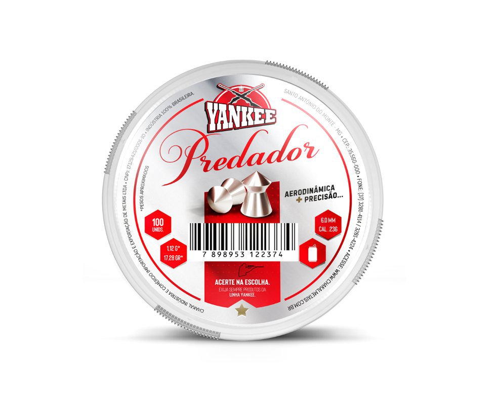 Chumbinho De Pressãoyankee Predador 6,0mm - 100 Unidades - Chakal