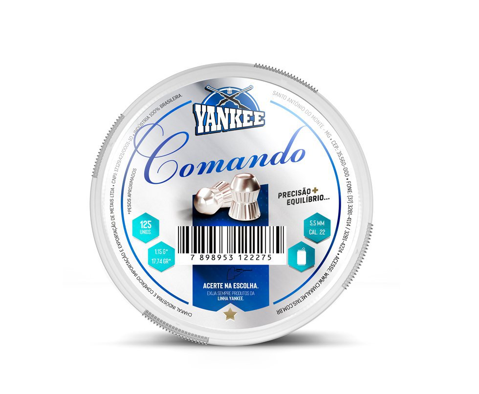 Chumbinho De Pressão Yankee Comando 5,5mm - 125 Unidades - Chakal