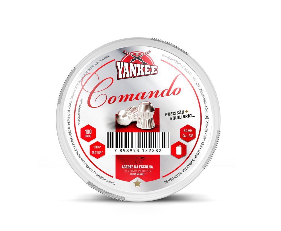 Chumbinho De Pressãoyankee Comando 6,0mm - 100 Unidades - Chakal