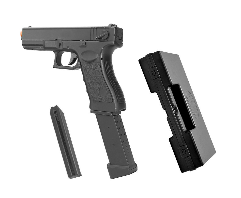 Pistola De Airsoft Eletrica Glock G18c + Magazine Estendido + Case Deluxe - Calibre 6,0 Mm - Cyma