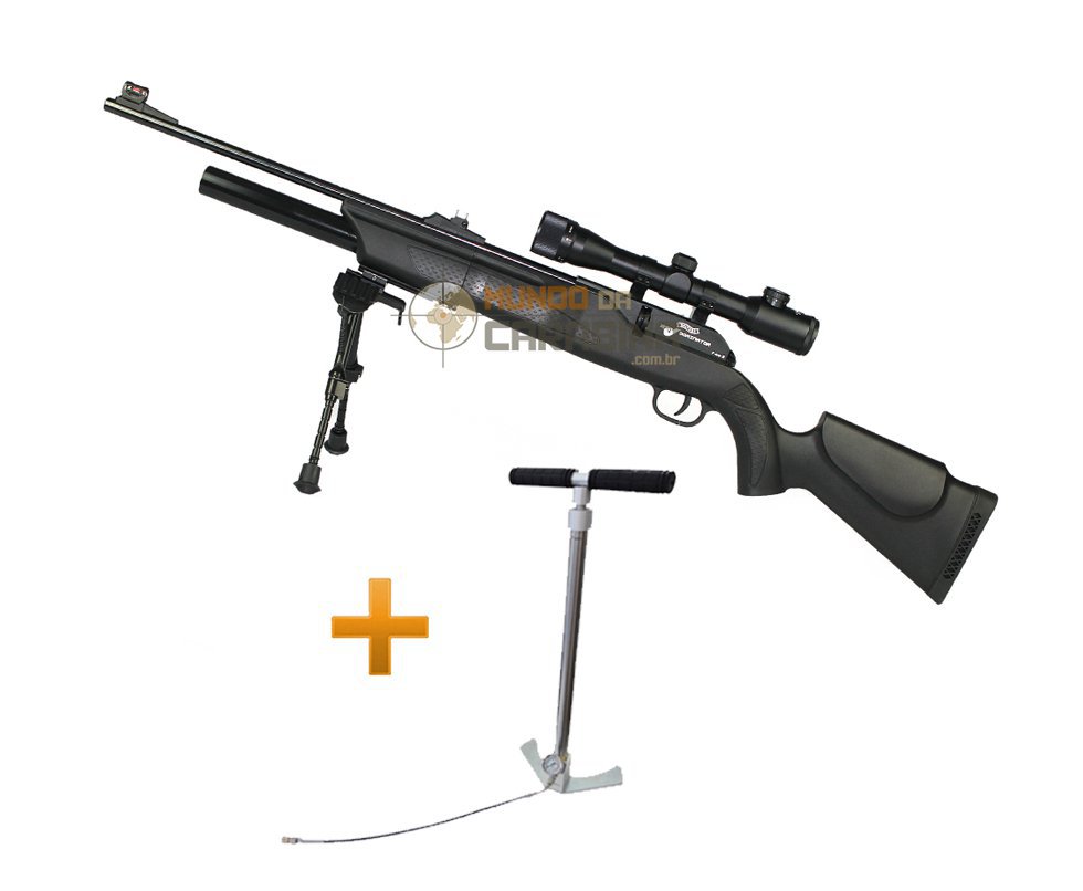 Carabina Pcp Dominator Ft 1250 Set Cal 5.5mm + Luneta 4x32ci + Bipe + Bomba Pcp Inox - Walther