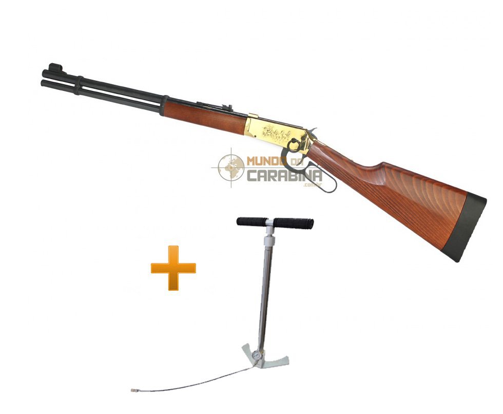 Carabina De Pressão Pcp Puma Walther Lever Action Wells Fargo 4,5mm 8 Tiros + Bomba Pcp Inox - Walther