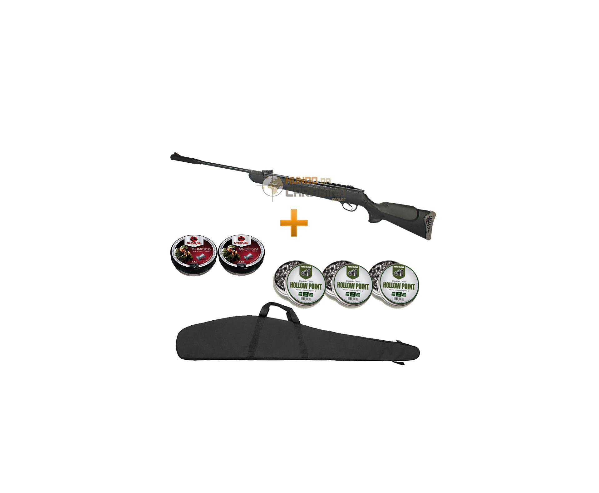 Carabina De Pressão Ht 125 Six Cal 6,0mm Pistão Pneumático 75kg Sms Instalado + Chumbinhos + Kit Limpeza + Capa 52"- Hatsan
