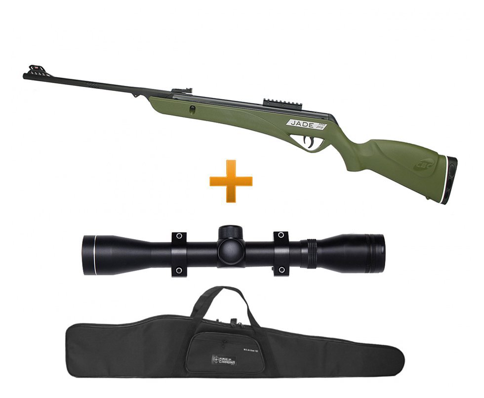 Carabina De Pressão Jade Pro Verde Oxidada Cal 5.5mm + Luneta 4x32 + Capa - Cbc