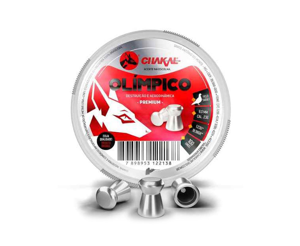 Chumbinho Olímpico Calibre 6,0 Mm - 100 Unidades - Chakal