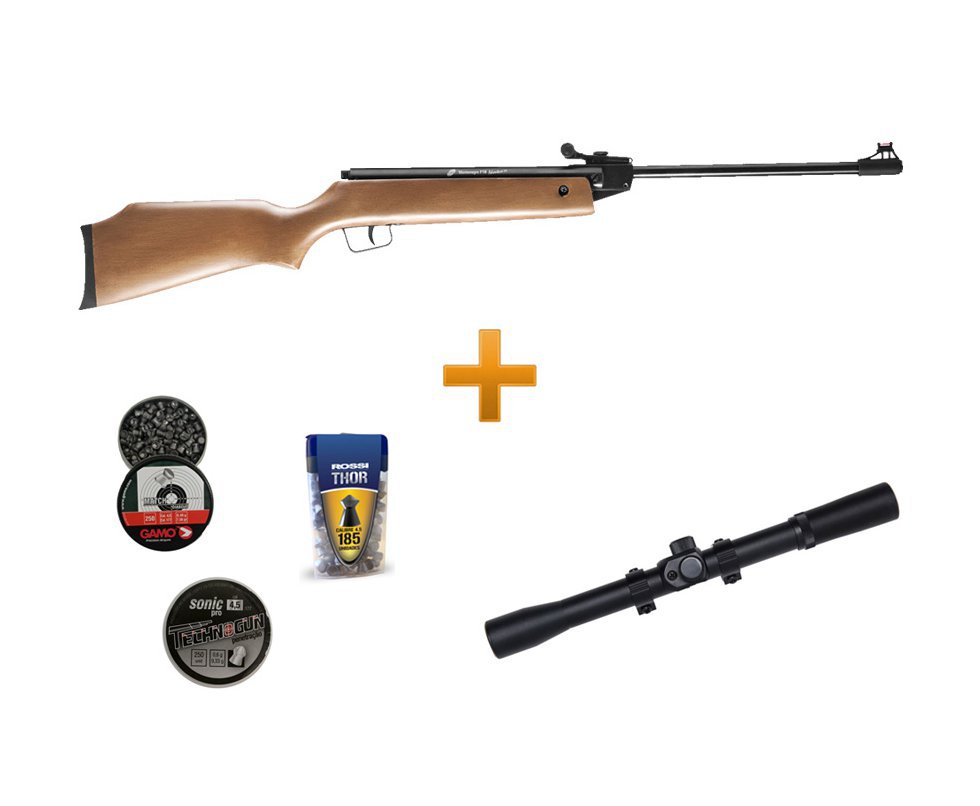 Carabina De Pressão Cbc Adventure B-15 Cal 4,5 Mm + Luneta + Chumbinhos