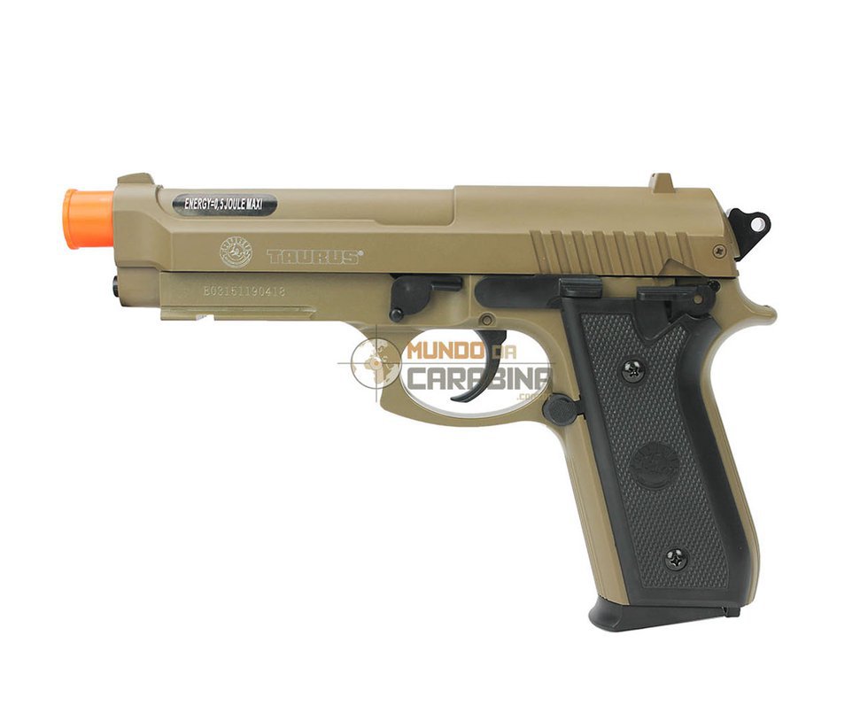 Pistola De Airsoft Taurus Pt 92 Slide Metal Desert -  Cal 6.0 Mm - Original Cybergun