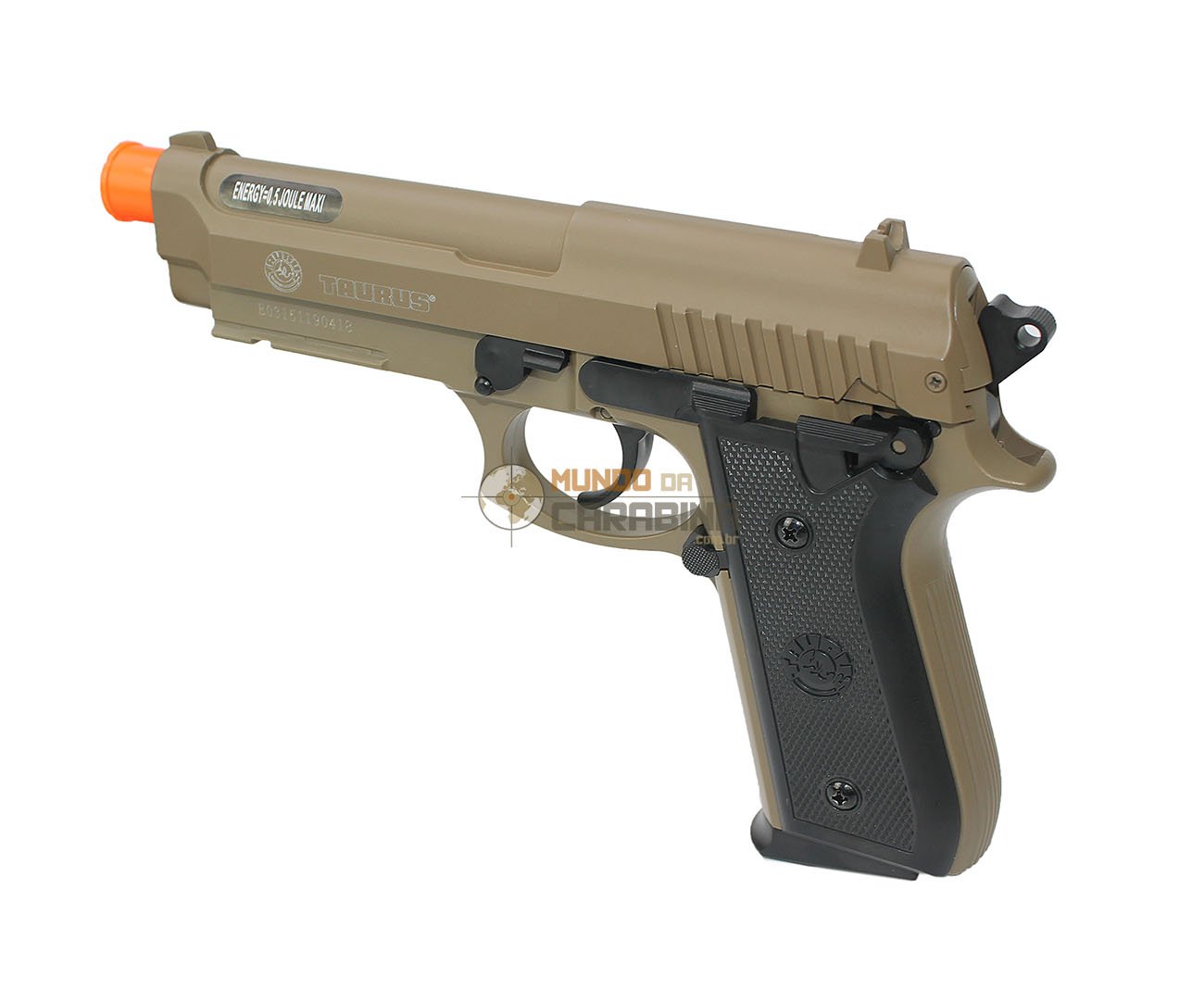 Pistola De Airsoft Taurus Pt 92 Slide Metal Desert -  Cal 6.0 Mm - Original Cybergun