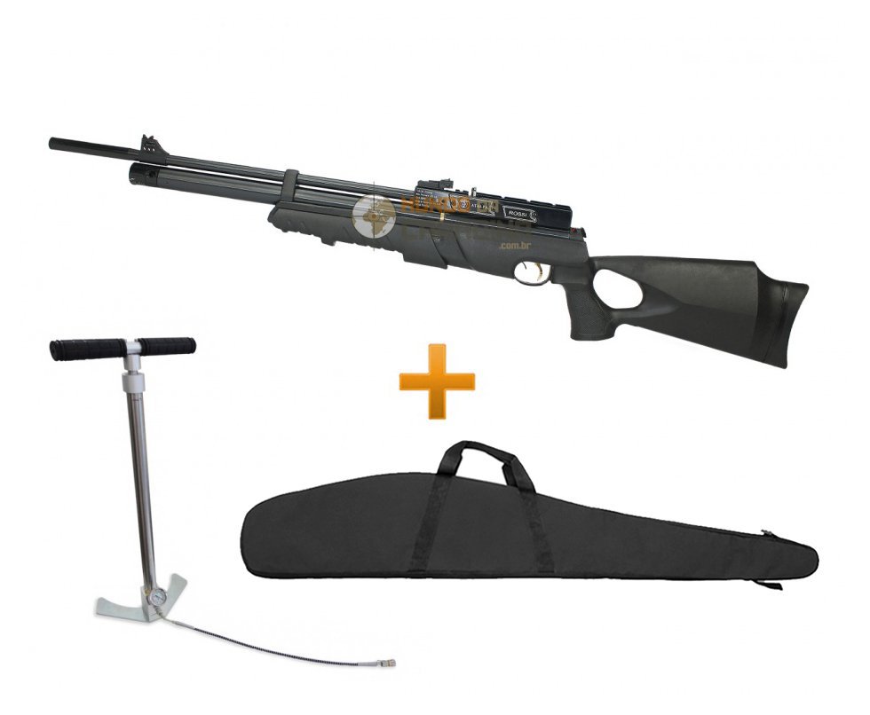 Carabina De Pressão Hatsan Pcp At44-10pax Cal. 5,5mm (pump Action) + Bomba Pcp Inox + Capa Almofada 46" - Hatsan