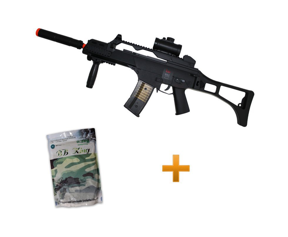 Rifle De Airsoft G36c - Calibre 6,0 Mm - Elétrico - H&k + Esfera 0,20g Com 4000 Bb King