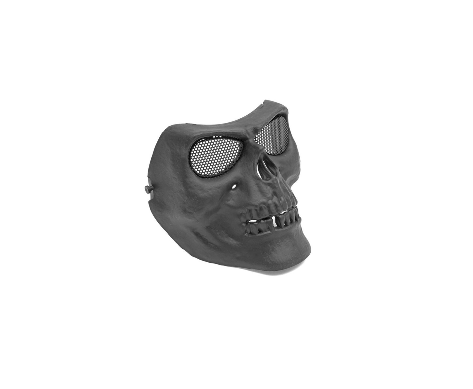 Mascara Tatica De Caveira Em Abs C/proteção De Tela Em Metal - Preta