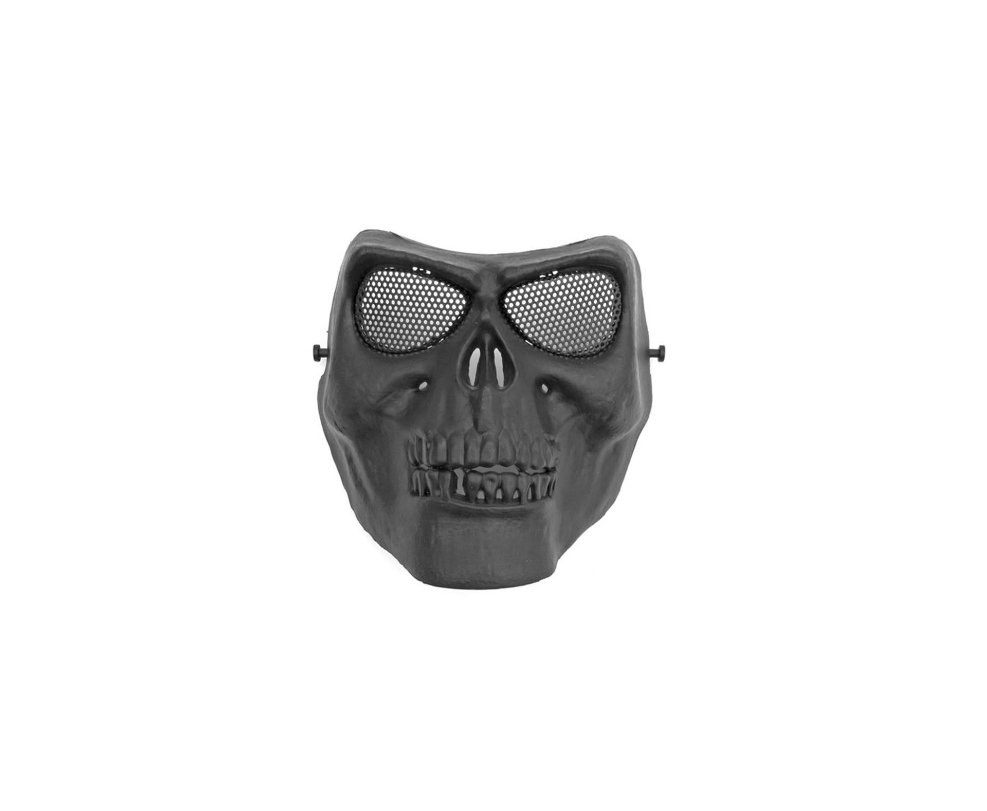 Mascara Tatica De Caveira Em Abs C/proteção De Tela Em Metal - Preta