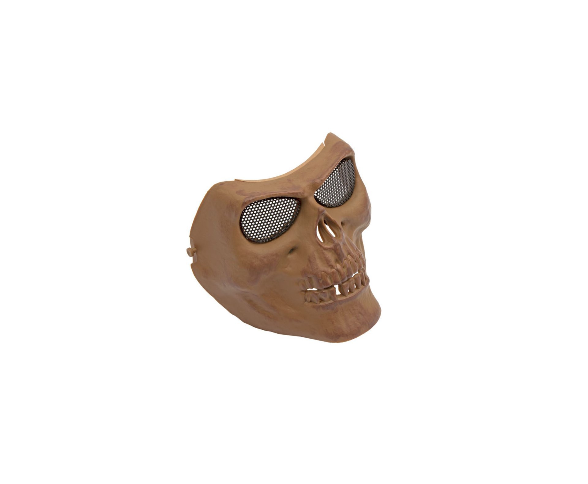 Mascara Tatica De Caveira Em Abs C/proteção De Tela Em Metal - Tan