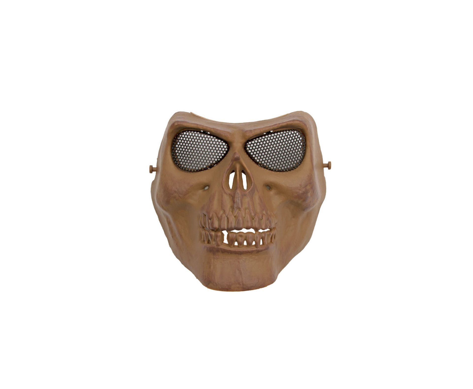Mascara Tatica De Caveira Em Abs C/proteção De Tela Em Metal - Tan