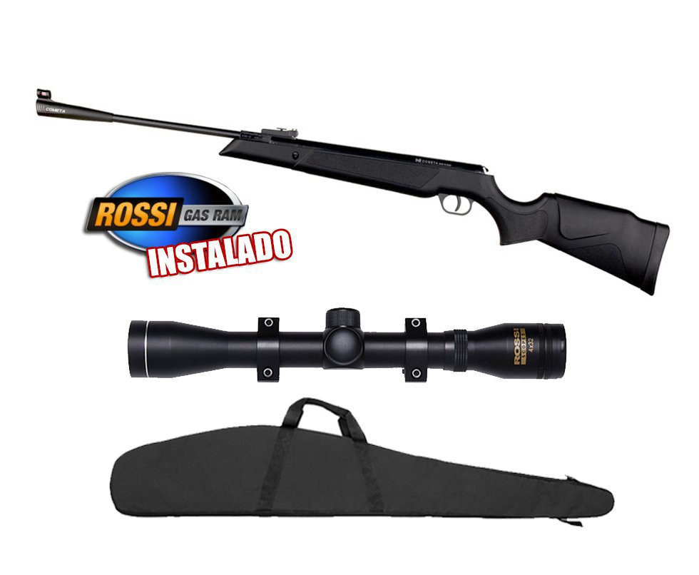 Carabina De Pressão Fênix 400 Galaxy - Gas Ram 455 - Calibre 5,5 Mm + Luneta 4x32 Rossi + Capa Almofadada - Cometa