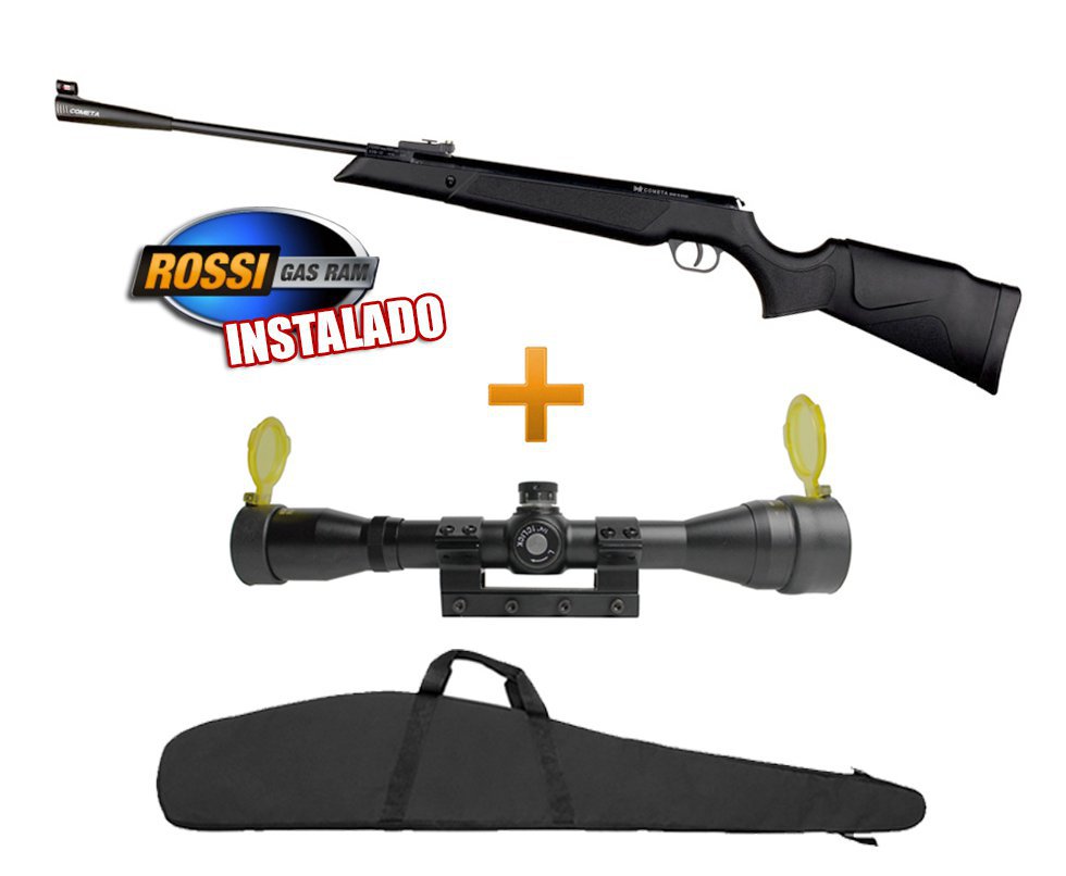 Carabina De Pressão Fênix 400 Galaxy - Gas Ram 455 - Calibre 5,5 Mm + Luneta 4x32 Gold Rossi + Capa Almofadada - Cometa