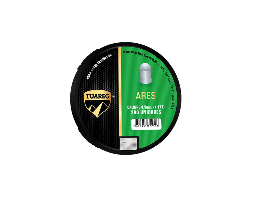 Chumbinho De Pressão Tuareg Ares 4,5 Mm - 200 Unidades - Chakal