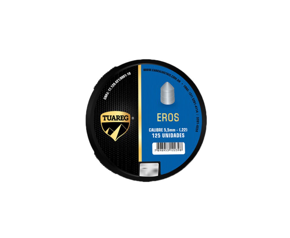 Chumbinho De Pressão Tuareg Eros 5,5 Mm - 125 Unidades - Chakal