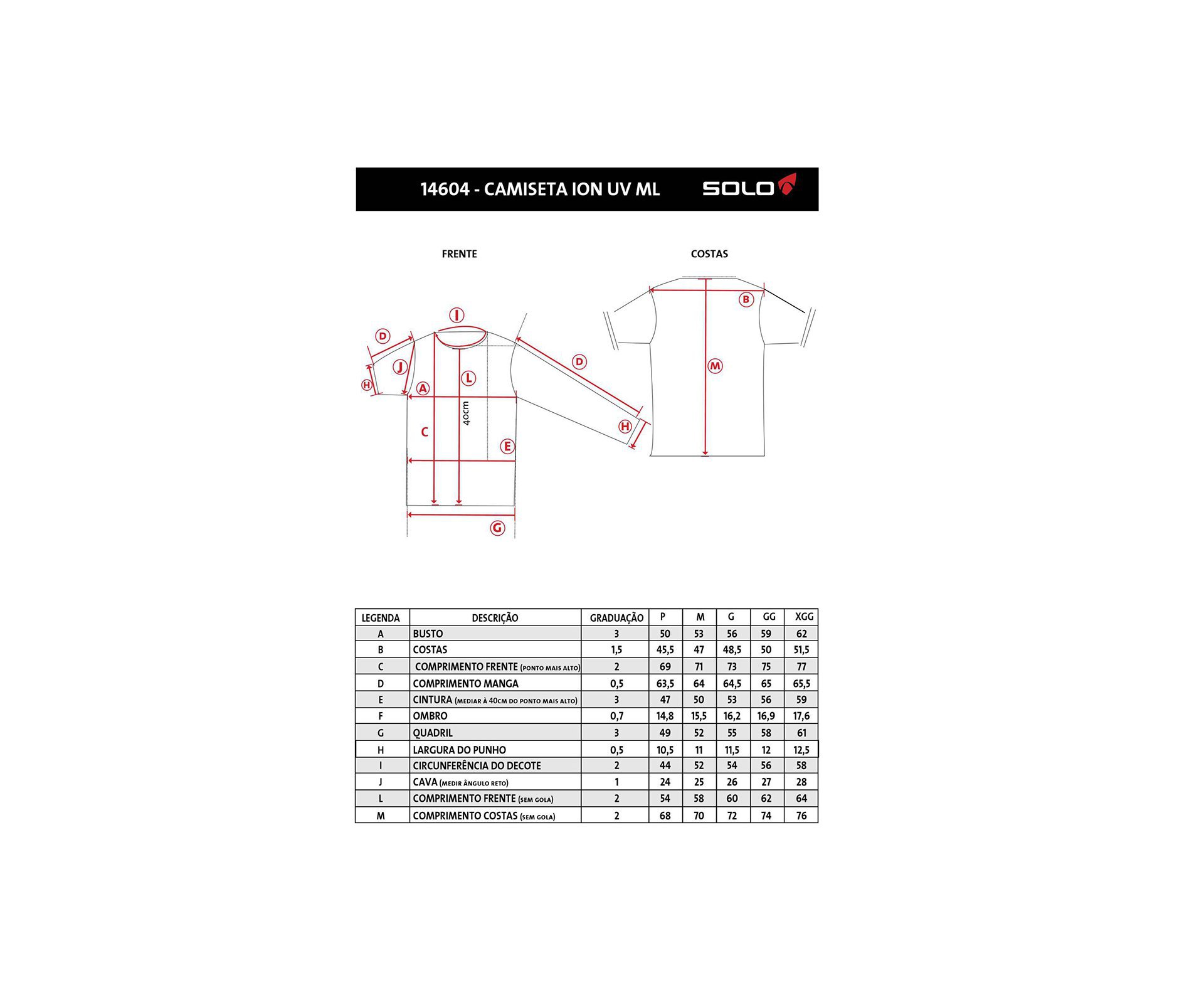 Camiseta Ion Uv Ml Proteção Uva/uvb 50+ Fps - Solo - P
