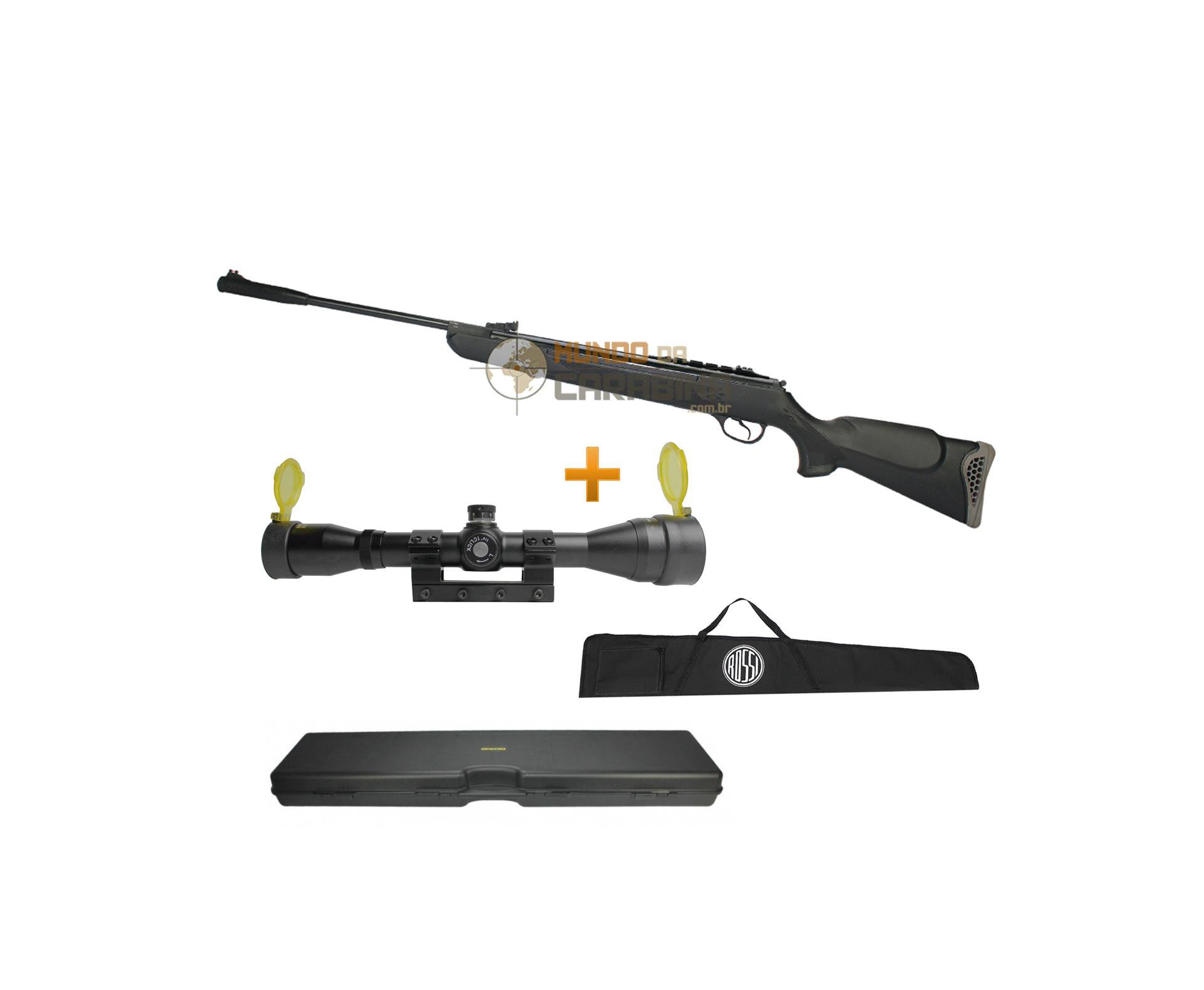 Carabina De Pressão Ht 125 Six Cal 6,0mm + Luneta 4x32 Gold Crow Rossi + Capa + Case Rigido - Hatsan
