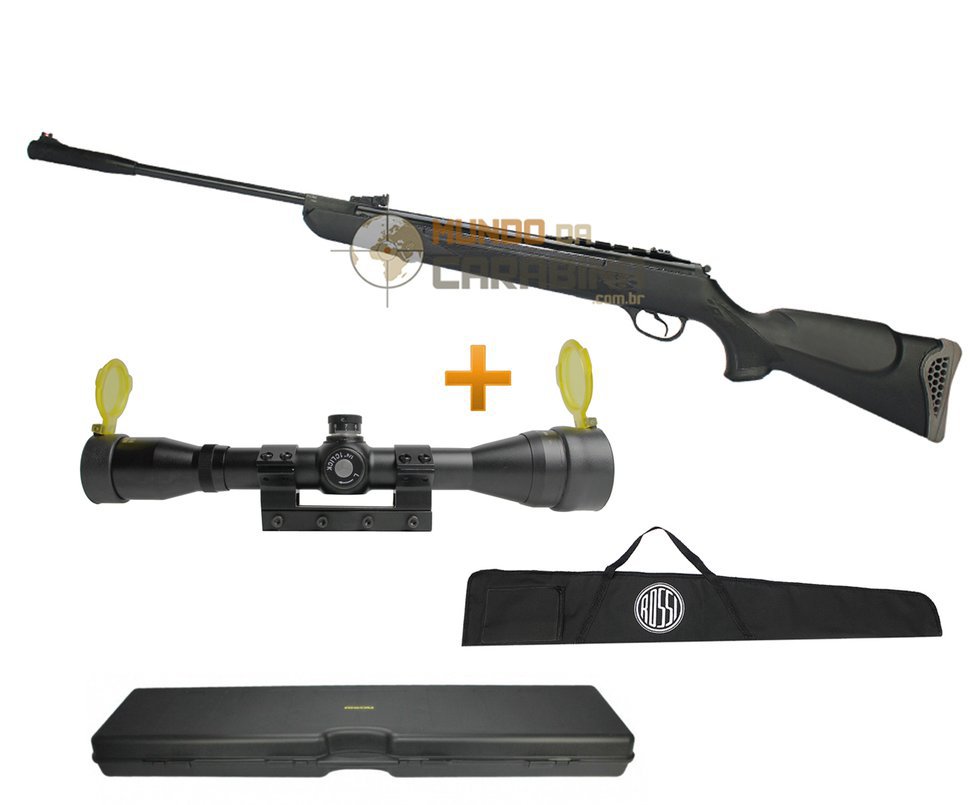 Carabina De Pressão Ht 125 Six Cal 6,0mm + Luneta 4x32 Gold Crow Rossi + Capa + Case Rigido - Hatsan