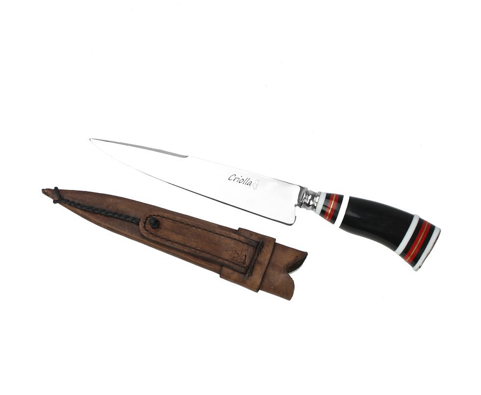 Faca Forjada 8" Cabo Madeira E Chifre - Criolla