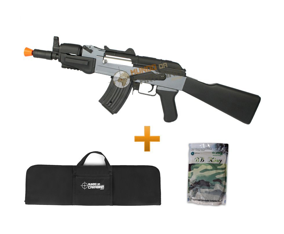 Rifle De Airsoft Ak Spetsnaz - Cal 6.0mm + 4000 Esferas 0,20g + Capa - Cyma