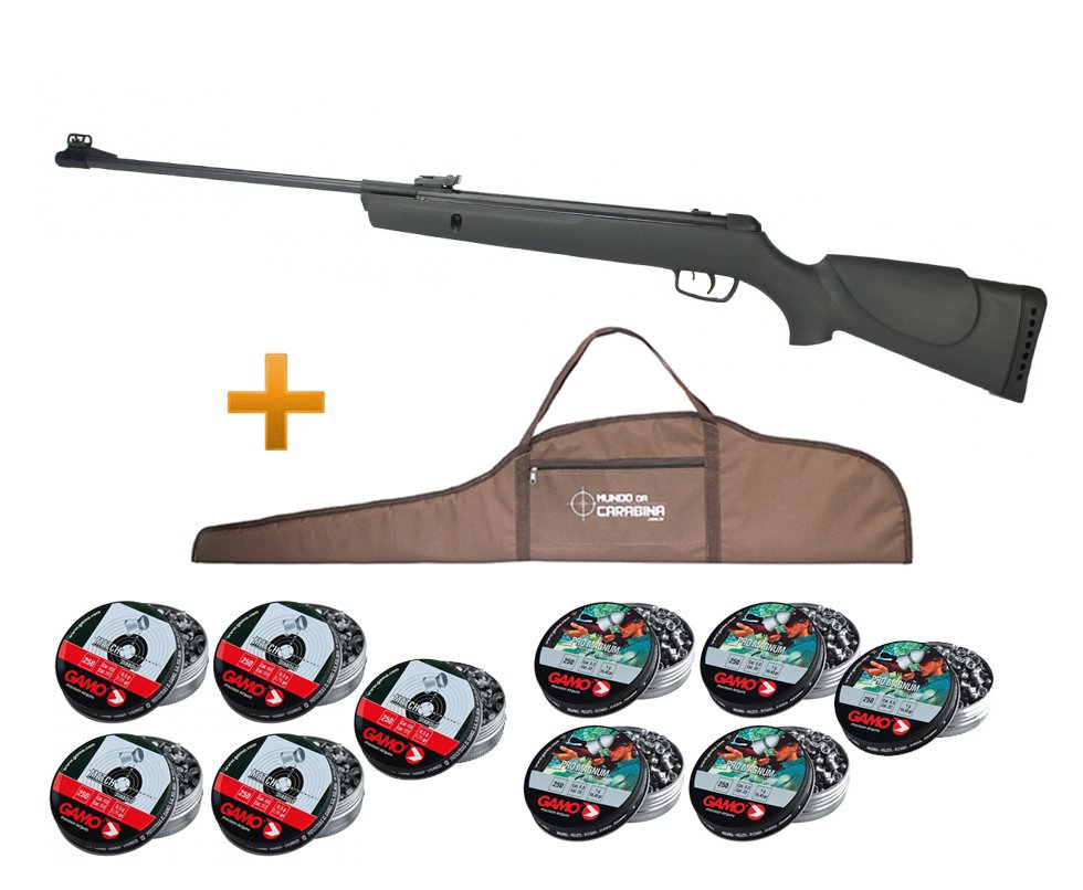 Carabina De Pressão Gamo Big Cat 1000 - Cal 5,5mm + Capa + 10 Latas Chumbinho - Gamo