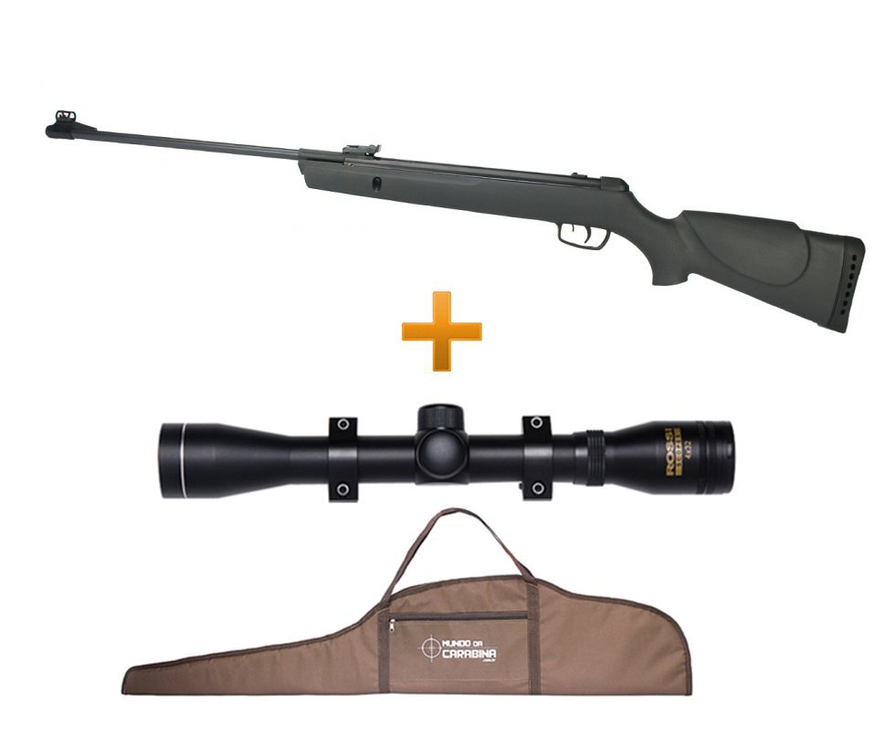 Carabina De Pressão Gamo Big Cat 1000 - Cal 4,5mm + Luneta 4x32 Rossi + Capa - Gamo